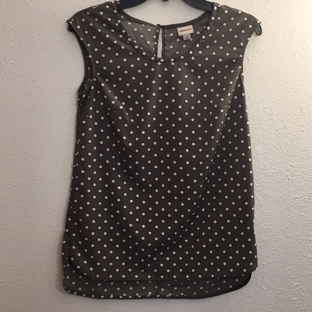 Merona gray and white blouse